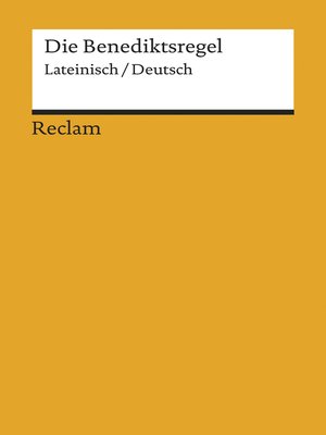 cover image of Die Benediktsregel. Lateinisch/Deutsch